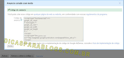 codigo pronto do google adsense