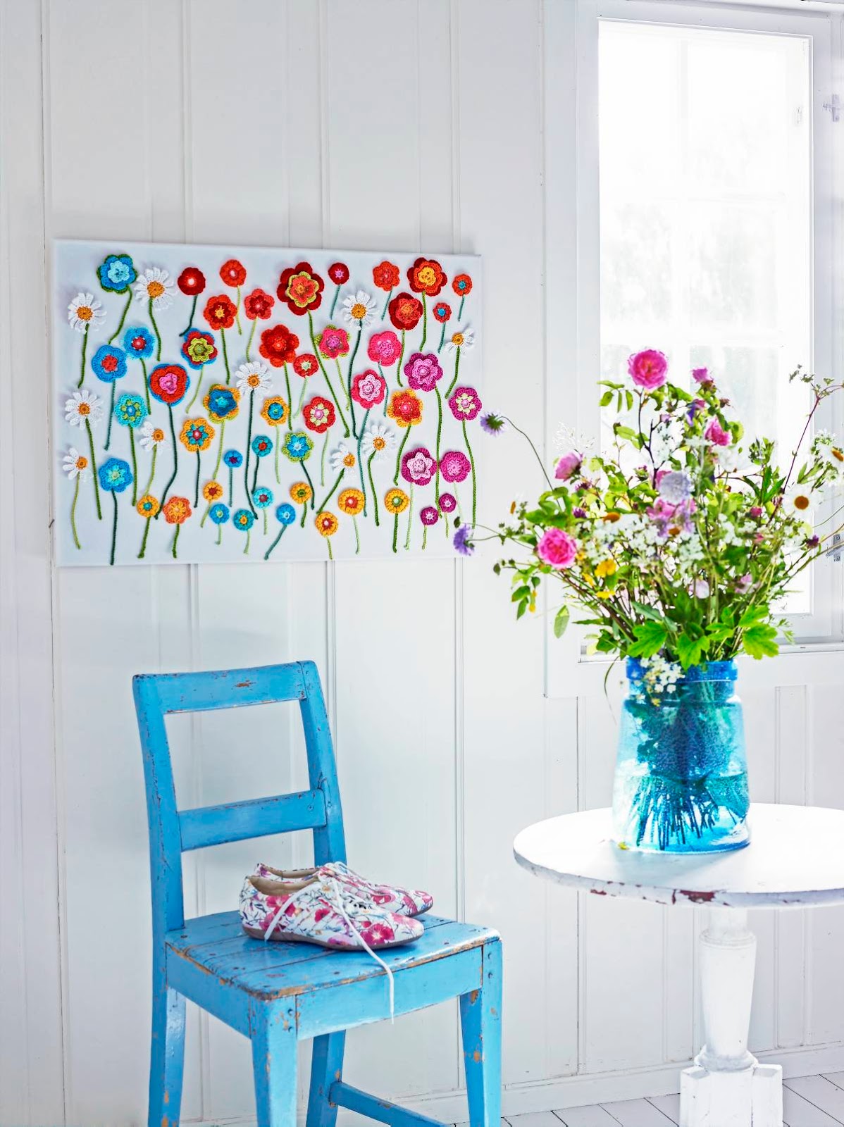 Annemarie's Haakblog Flower Wall Hanging