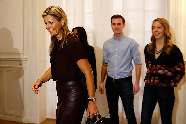 Queen Maxima of Netherlands visited the child care project 'Villa Pinedo' in Amsterdam,