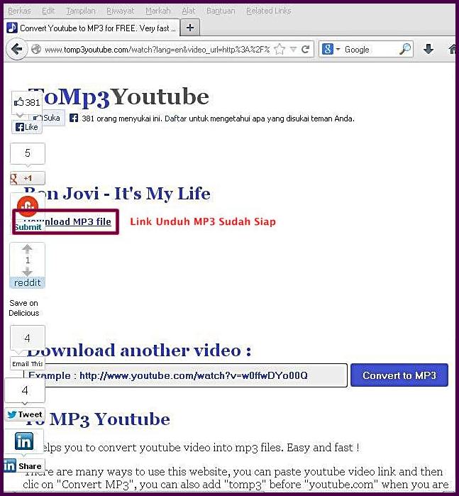 Cara Mudah Convert Video Clip Musik You Tube Menjadi MP3 ~ Download