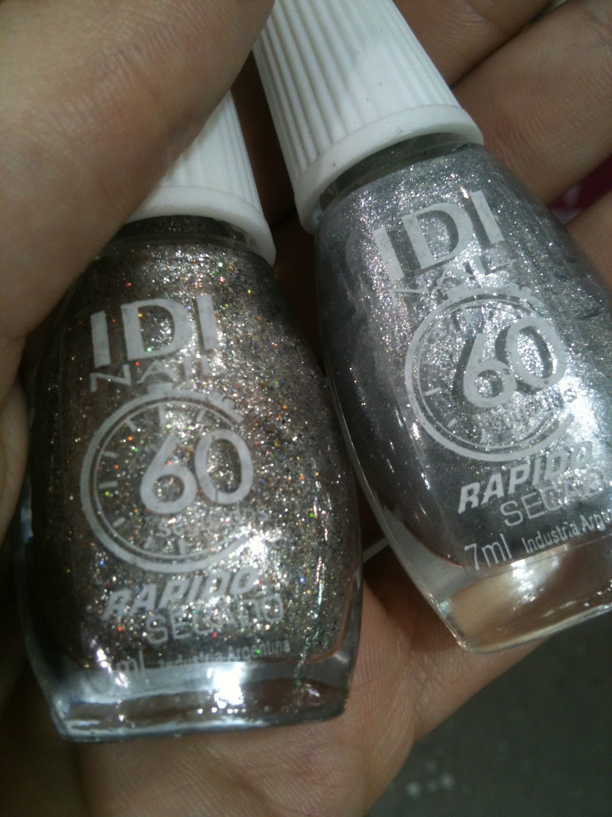 Esmaltes metalizados plateados IDI secado rápido 60 segundos