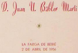 Homenaje a Juan U. Bäbler Martí en 1956
