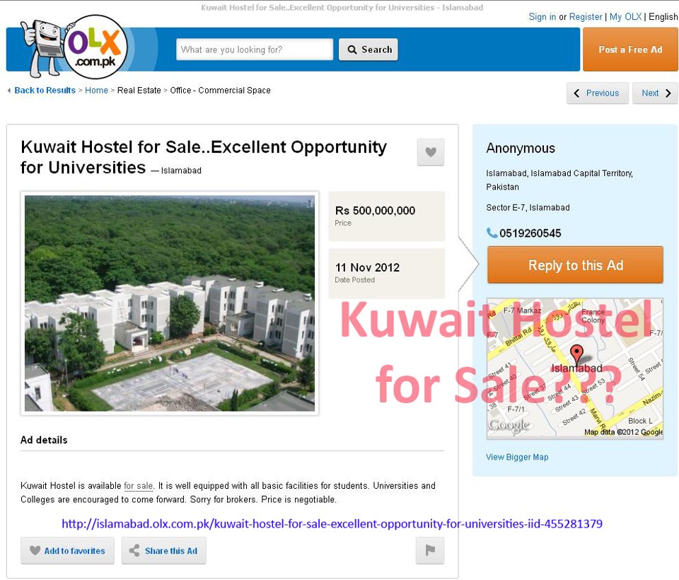 Kuwait Hostel For Sale on OLX IIUI Chillers