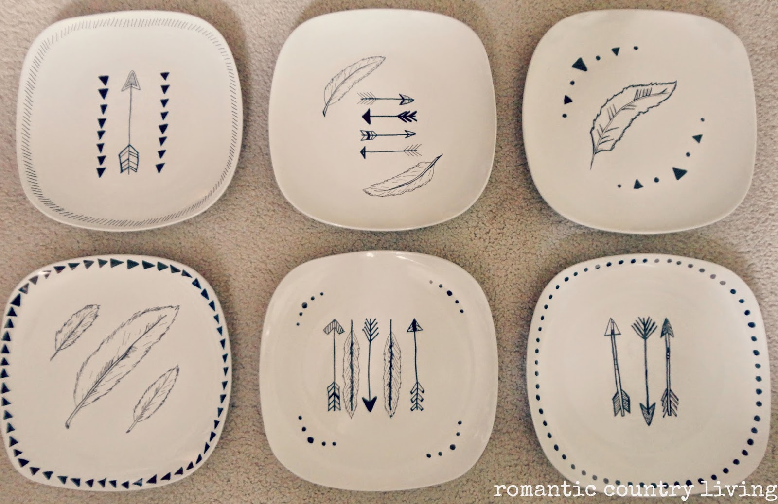 Romantic Country Living DIY Sharpie Plates {eclectic style}