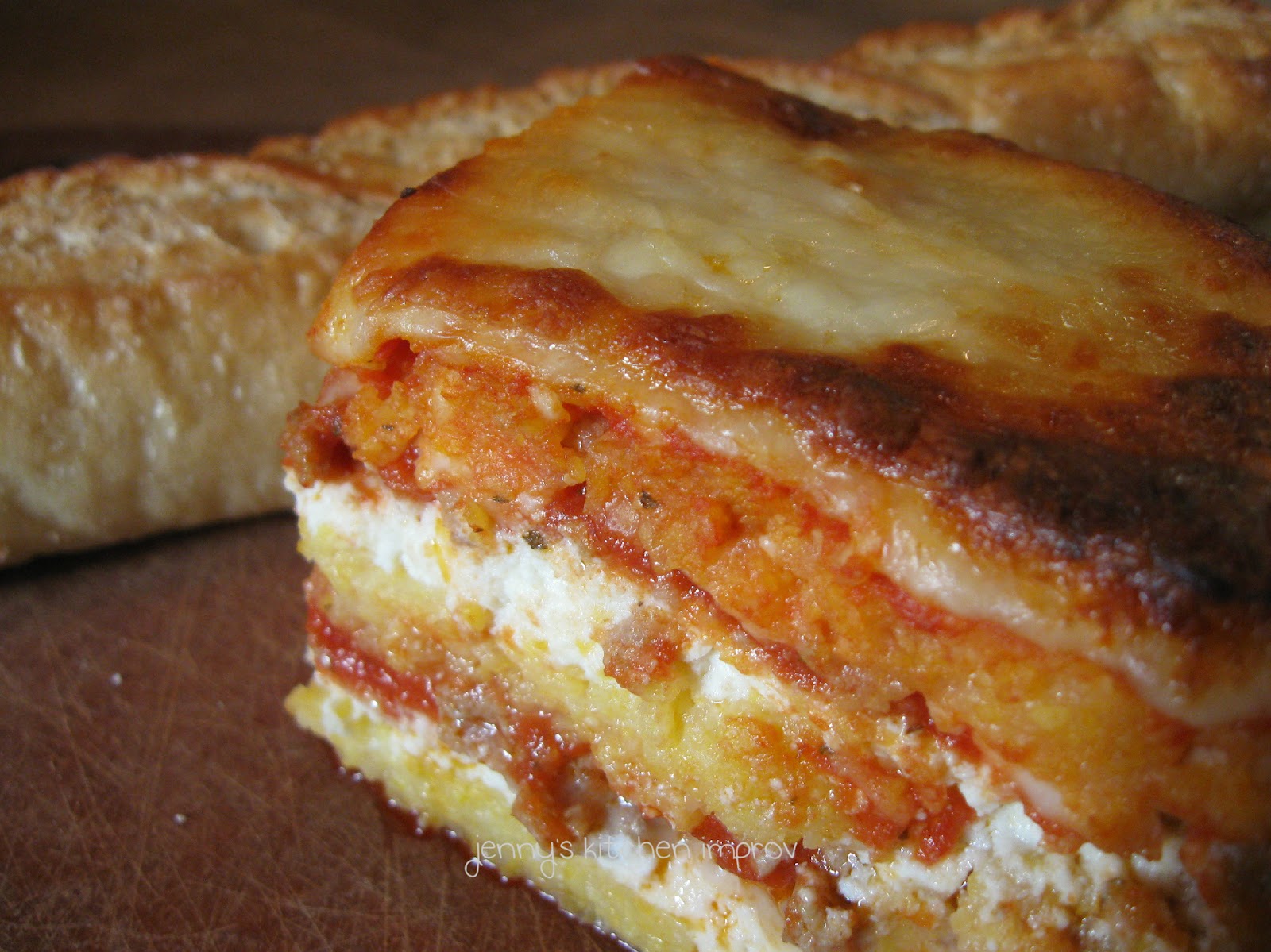 Jenny's Kitchen Improv polenta lasagna