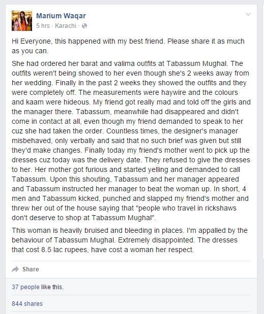 Designer Tabassum Mughal Controversy Social Media Reaction