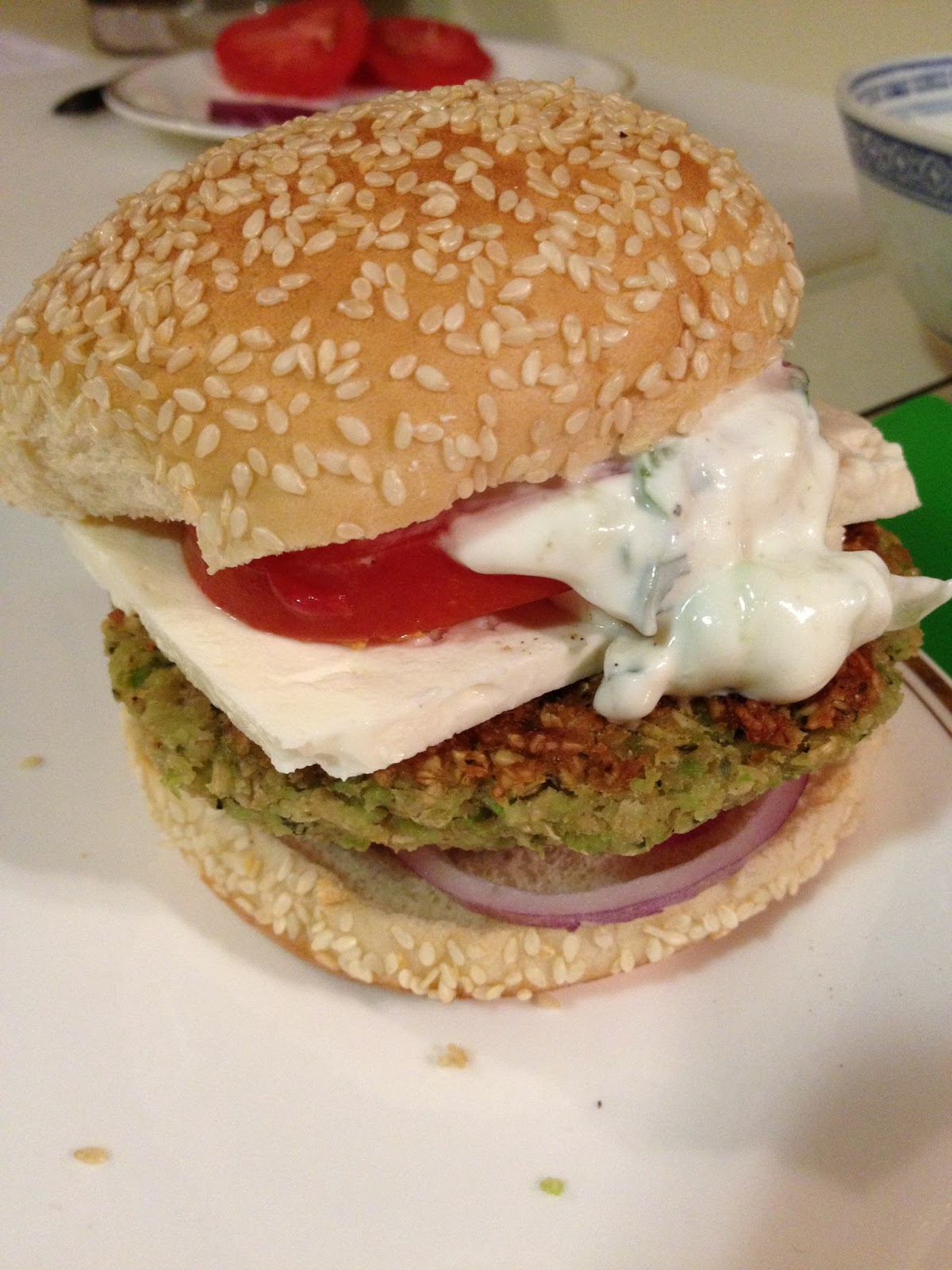Fatback and Foie Gras Edamame Burgers with Feta and Tzatziki Sauce Recipe