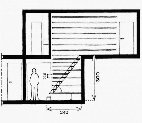 Stairs integrated into the library plan stairs plan