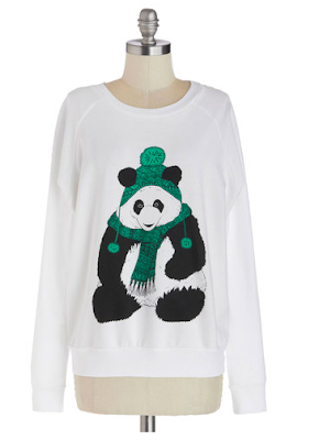 cute animal sweatshirt, fashion, trends, fashion trends, trendspotting, trend-spotting, Modcloth Grr It's Cold Sweatshirt