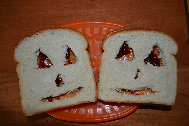 Halloween peanut butter sandwiches