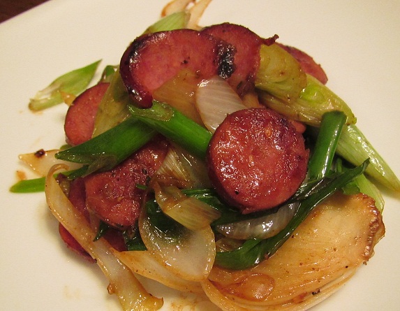 Green Onion Bulb with Turkey Sausage