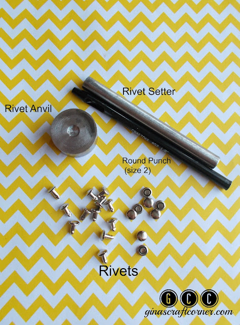 How to add rivets to your handmade handbags by Ginas Craft Corner @ ginascraftcorner.com