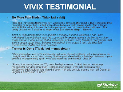 Vivix™ adalah minuman campuran botani merupakan revolusi terbaru di dalam pemakanan polifenol. Mengandungi campuran unik botani Polygonum Cuspidatum, Anggur Muscadine, Elderberi Eropah dan Lobak Ungu yang kaya dengan polifenol menjadikan Vivix begitu unik. Polifenol adalah kumpulan fitokimia yang terdiri daripada sebatian tanaman yang mengandungi khasiat antioksidan dan sel anti-penuaan semulajadi. Vivix™ adalah minuman campuran botani merupakan revolusi terbaru di dalam pemakanan polifenol. Mengandungi campuran unik botani Polygonum Cuspidatum, Anggur Muscadine, Elderberi Eropah dan Lobak Ungu yang kaya dengan polifenol menjadikan Vivix begitu unik. Polifenol adalah kumpulan fitokimia yang terdiri daripada sebatian tanaman yang mengandungi khasiat antioksidan dan sel anti-penuaan semulajadi.