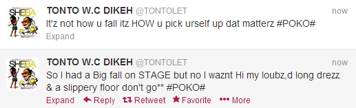 Tonto Dikeh replies haters over falling on stage at Kukere Concert