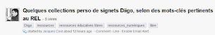 Quelques collections perso de signets Diigo, selon des mots-clés pertinents au REL