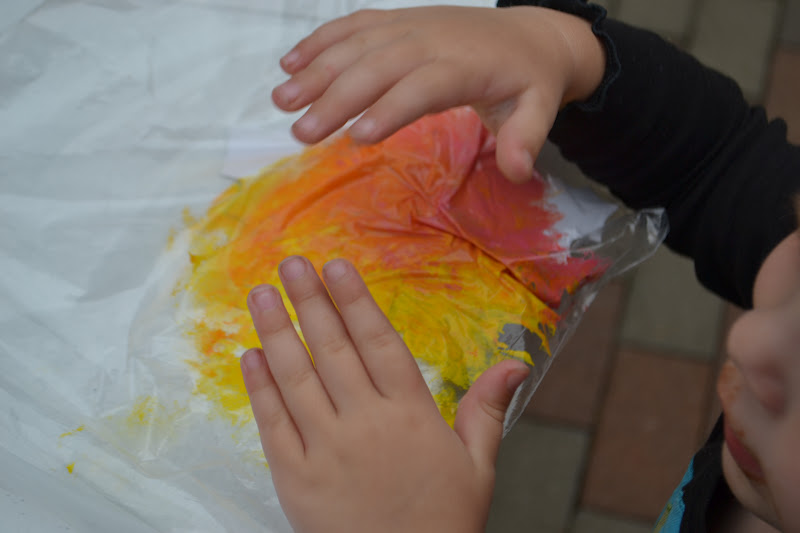 Snow Angels & Puddle Jumpers Finger Painting in a Bag!