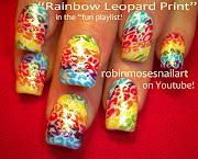 rainbow zebra nail art, rainbow leopard nail art, rainbow cheetah nail art, . (rainbow leopard print)
