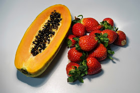 Smoothie de papaya y fresas - ingredientes