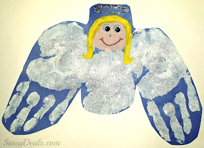 handprint angel craft for kids at christmas