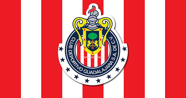 Bandera Roja y Blanca con Escudo del Club Deportivo Guadalajara