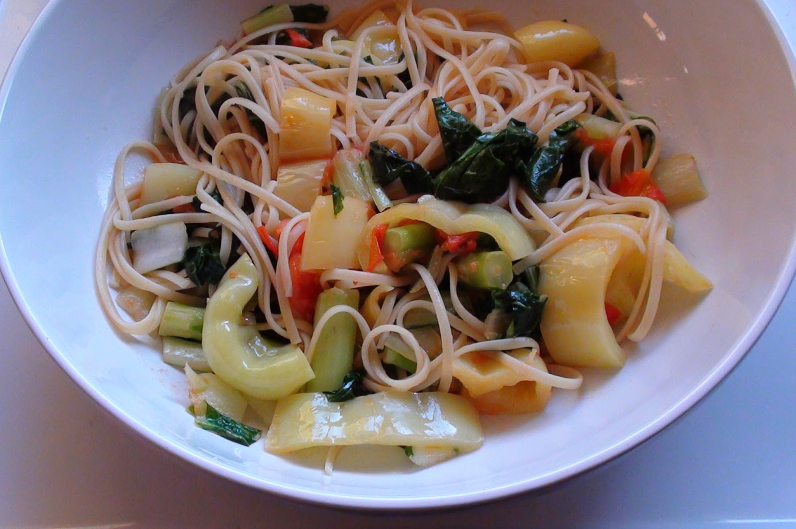 zsuzsa is in the kitchen BABY BOK CHOY PASTA