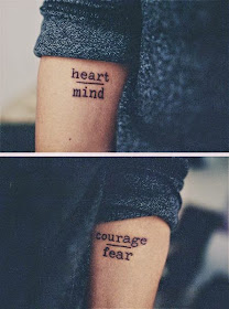 ♥ ♫ ♥heart over mind, courage over fear | by fabian dean @ tattooshop friendship; amsterdam, the netherlands!.♥ ♫ ♥