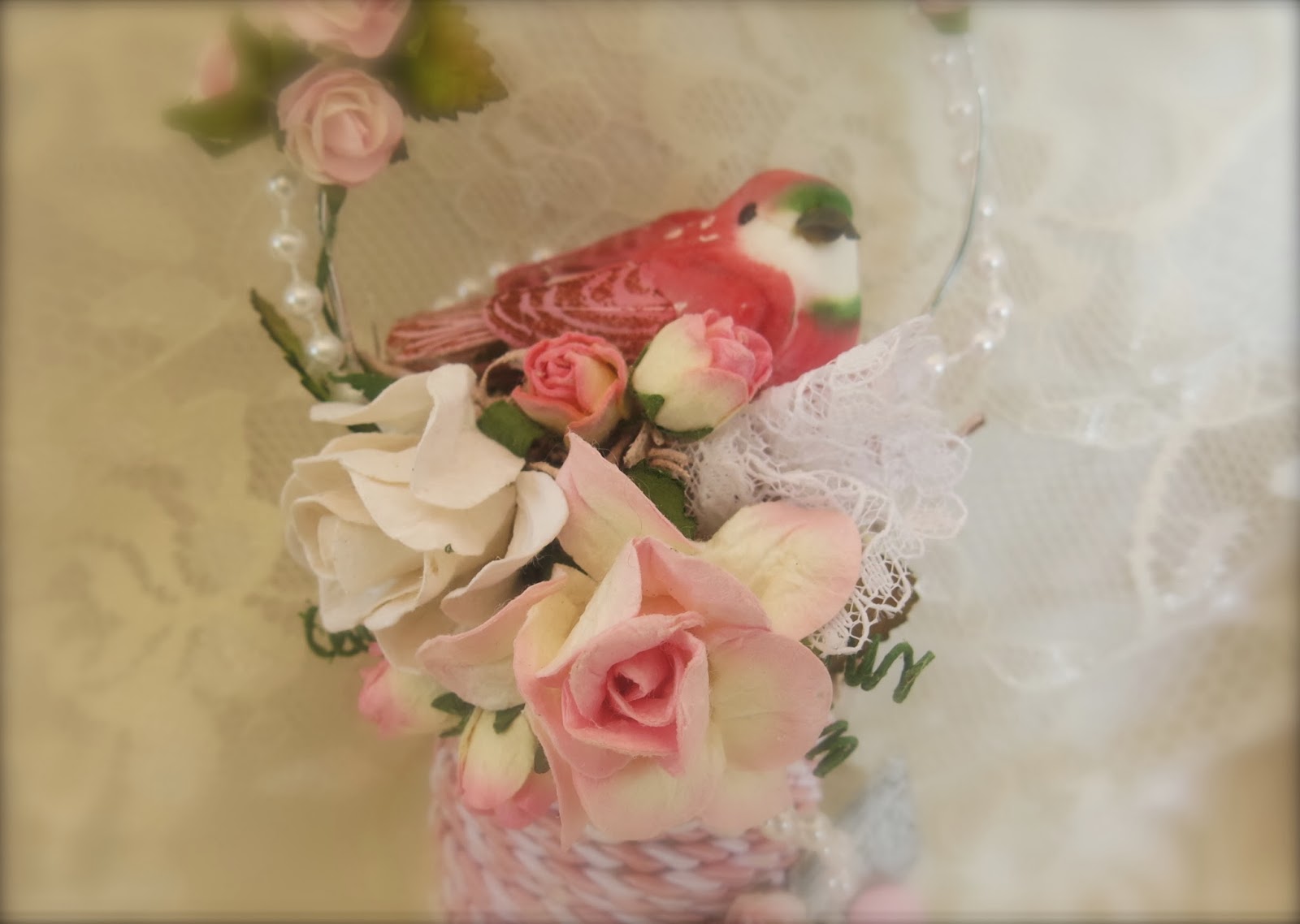 Martica Designs Shabby Chic Christmas Spool Ornament