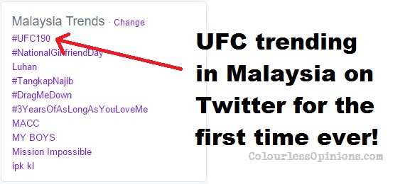 I was very surprised indeed. I'm sure the long-time fans would be as well. ufc 190 malaysia twitter trending