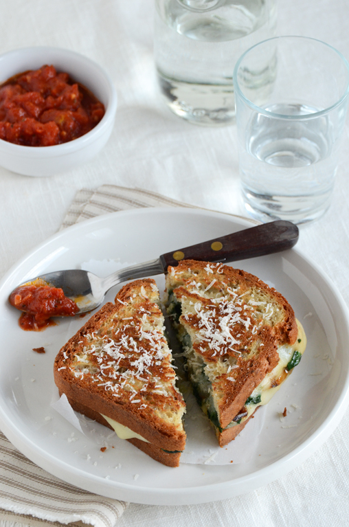 Must Try recipes SpinachMozzarella Grilled Cheese