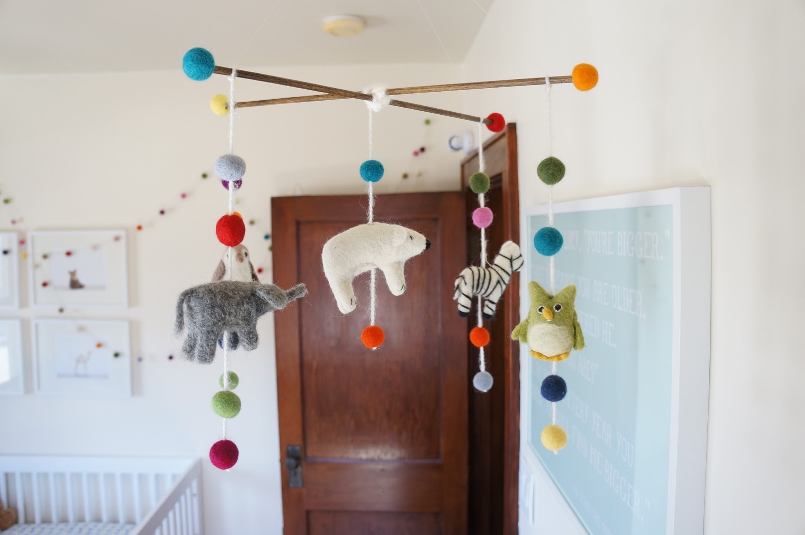 DIY Felt Animal and Felt Ball Mobile