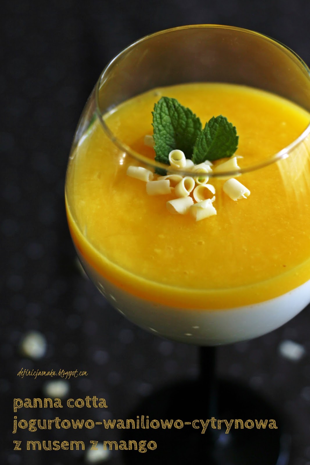 Definicja Smaku Cytrynowo waniliowa panna cotta z musem z mango