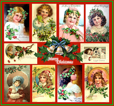 collage Navidad vintage en inglés