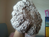 My first crocheted slouchy hat and knitted infinity scarf
