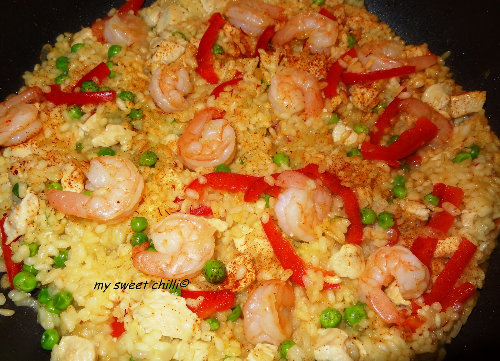 my sweet chilli... Paella z krewetkami i kurczakiem