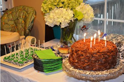 Green and Damask Birthday Party
