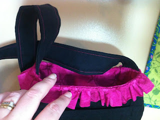 Black and hot pink purse hand bag
