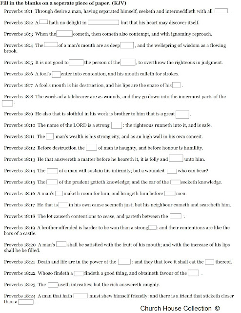 Church House Collection Blog: Bible Fill In The Blank For ...
