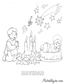 Dibujo de navidad para colorear | 25 de diciembre