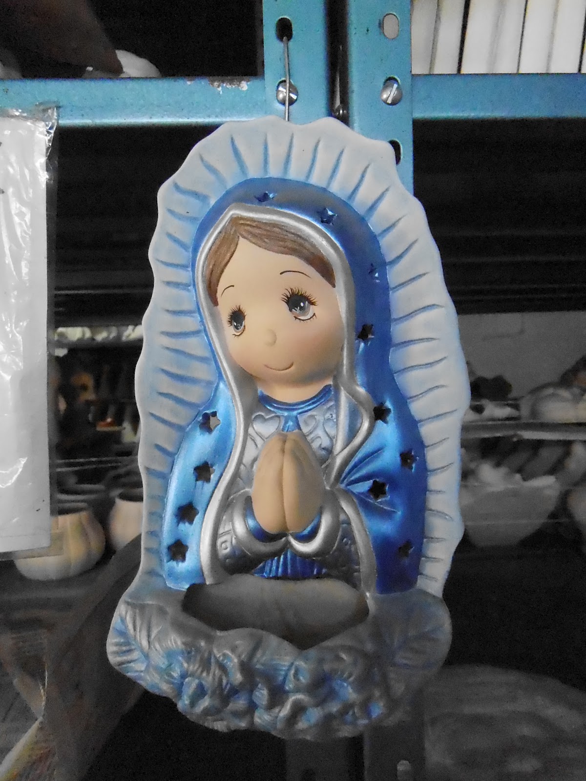 A+y+D+A+Ceramica+Virgen+de+Guadalupe+Azul.JPG (1200×1600) Artesanías