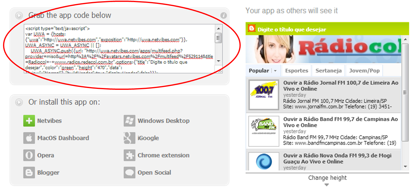 Colocando rádio ao vivo e online em seu site ou blog RADIOCOL