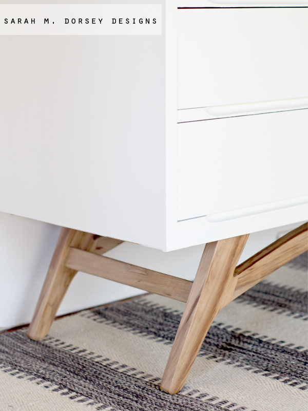 sarah m. dorsey designs Adding Legs to a Mid Century Modern Dresser