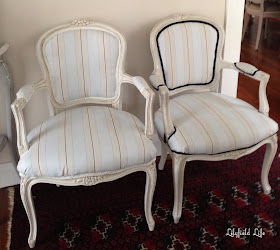 Pair of upholstered French Louis Armchairs for sale by Lilyfield Life