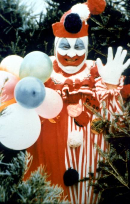john wayne gacy clown. pictured: the clown from it or