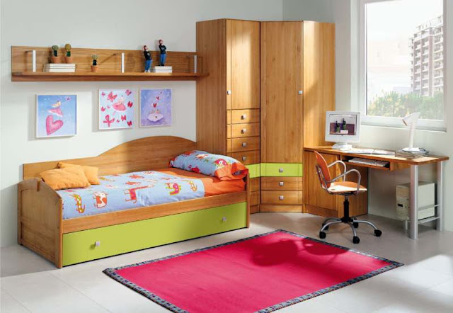 Dormitorio juvenil con escritorio integrado : dormitorio infantil
