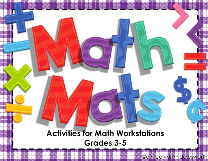 Pencils Books and Dirty Looks Math Mats for grades 35 (freebie for a