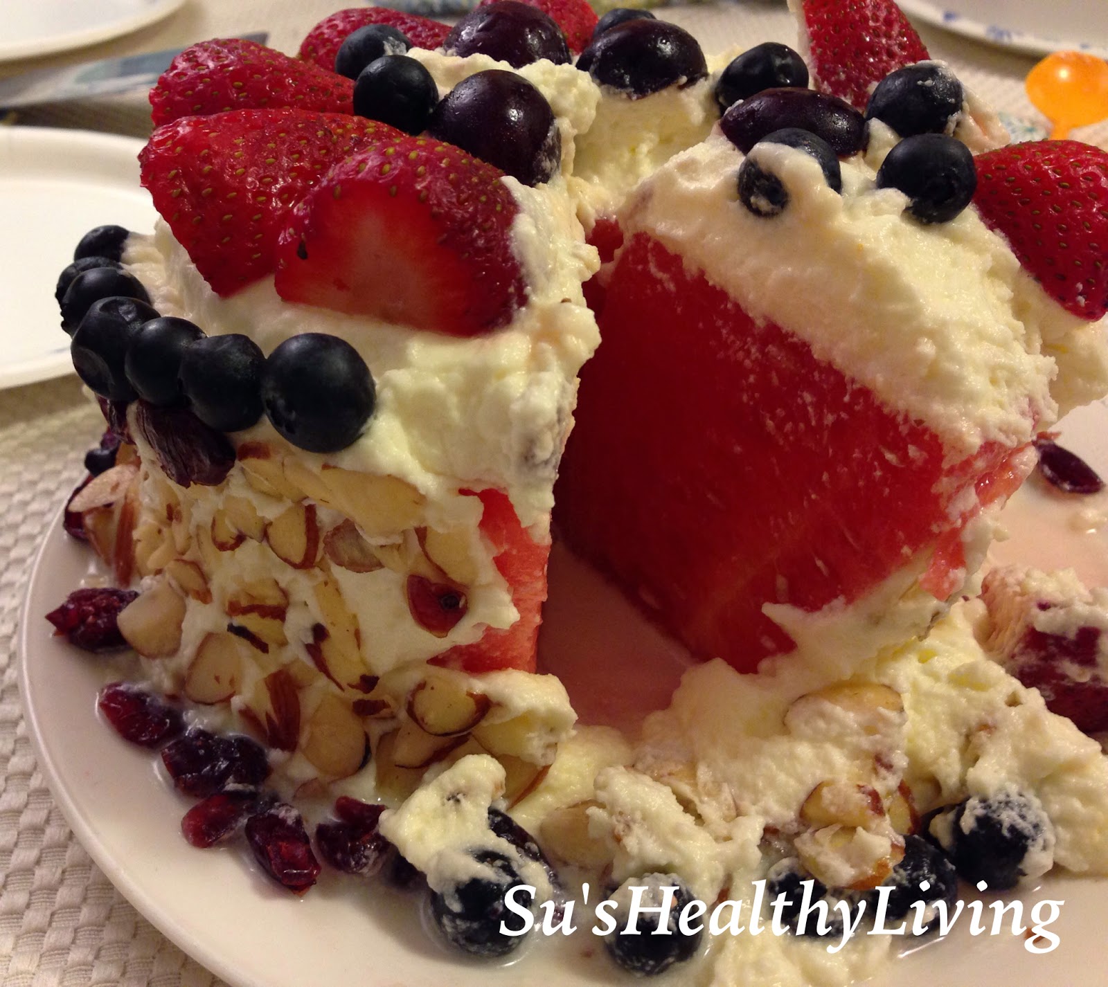 Su's Healthy Living Watermelon Cake