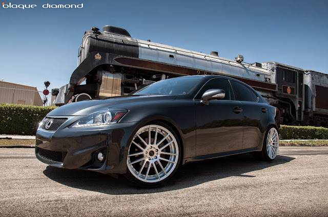 Lexus IS250 Fitted with 20 Inch BD-4 Wheels in Silver Polish - Blaque Diamond Wheels