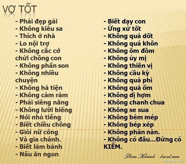 Thơ vui chọn vợ hay hài hước nhất Thơ vui chọn vợ hay hài hước nhất