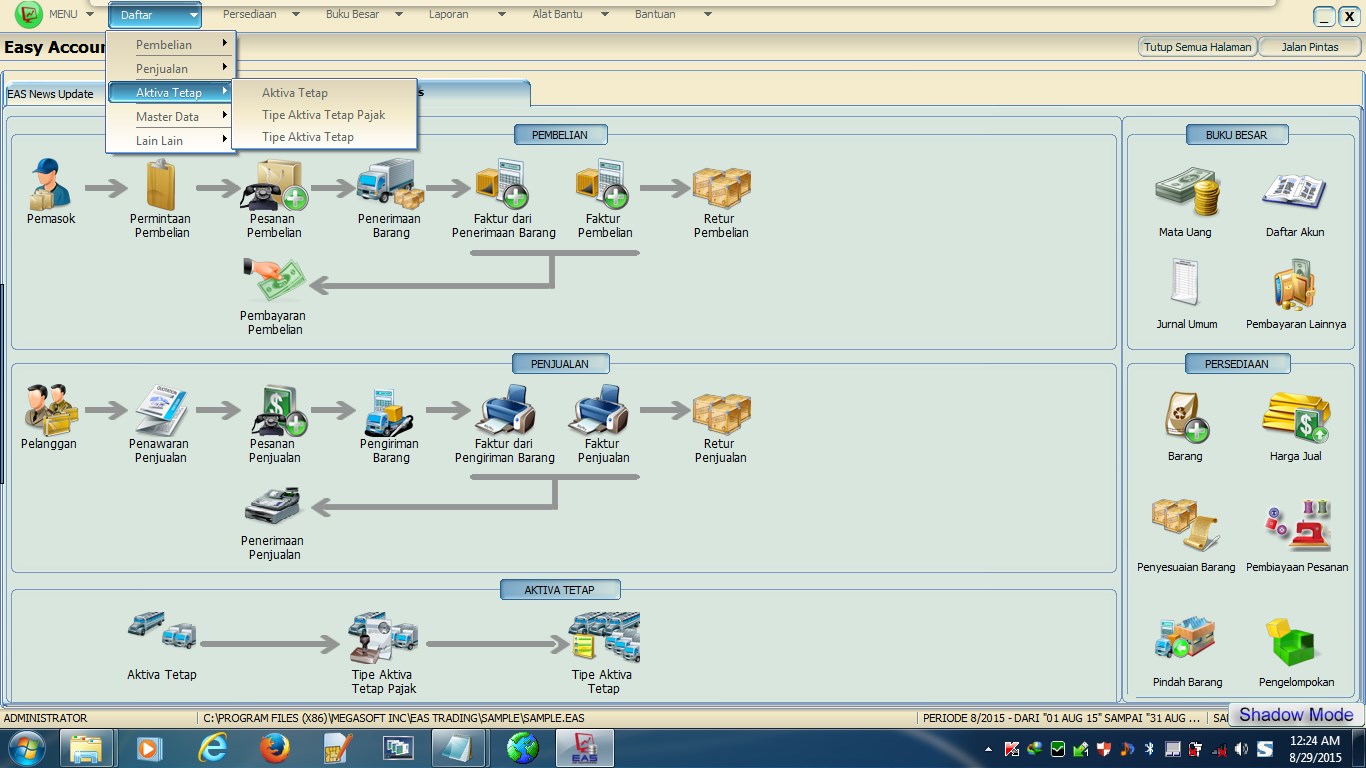 Trading company accounting system