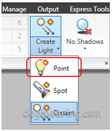 Gambar 04. Klik kiri new point light Gambar 04. Klik kiri new point light